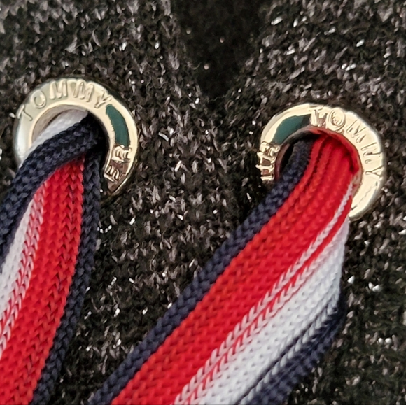 Tommy Hilfiger Women's Sz XL Black Glitter Hoodie with Drawstrings LIKE NEW - Picture 7 of 11